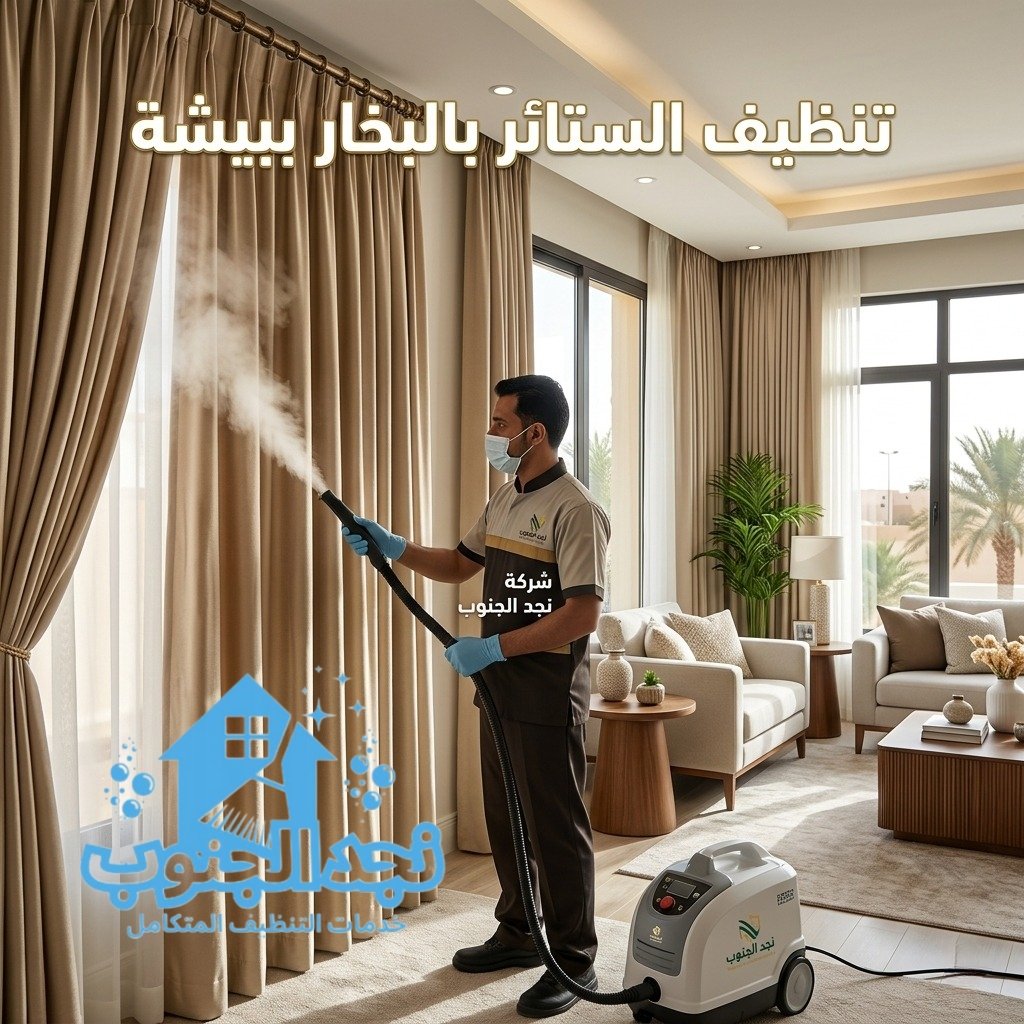 تنظيف الستائر بالبخار ببيشة