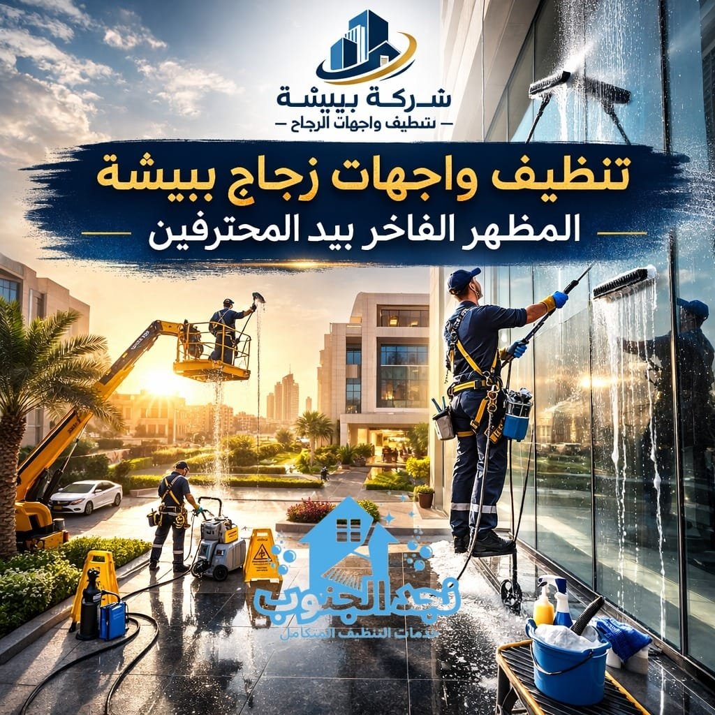 تنظيف واجهات زجاج ببيشة المظهر الفاخر بيد المحترفين
