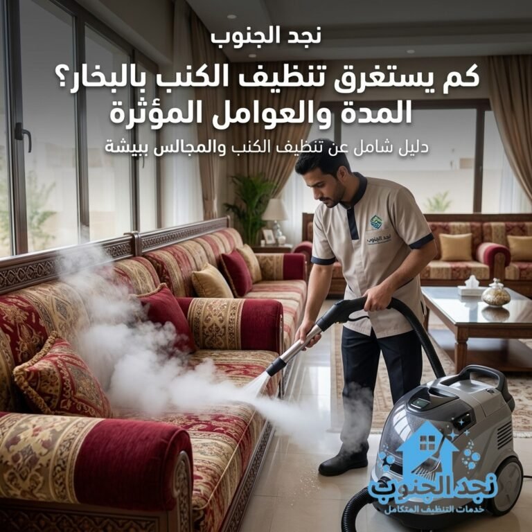 كم يستغرق تنظيف الكنب بالبخار؟