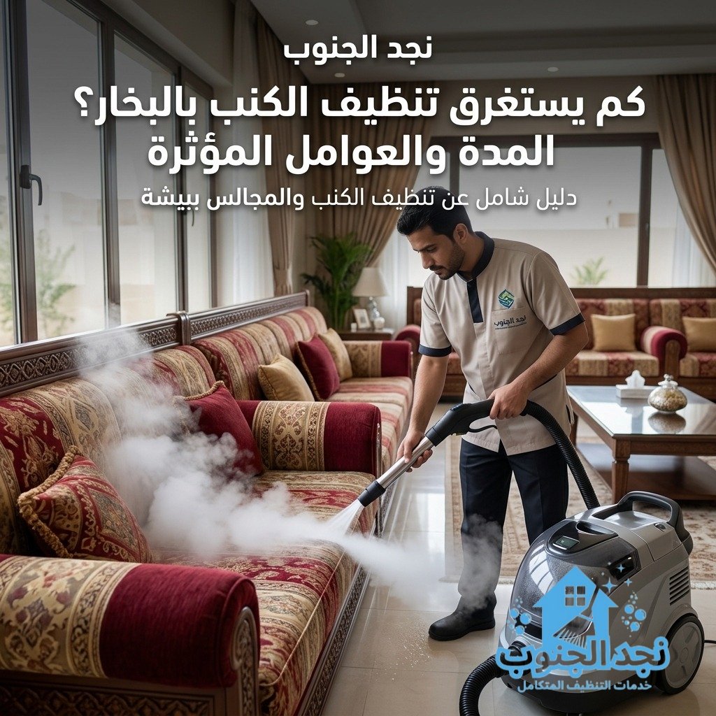 كم يستغرق تنظيف الكنب بالبخار؟