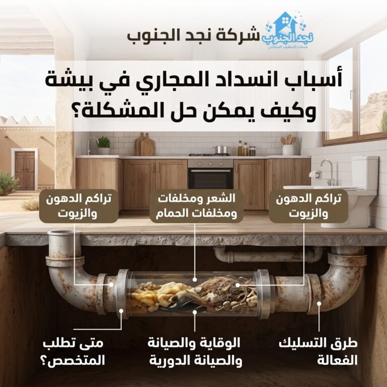 أسباب انسداد المجاري في ببيشة