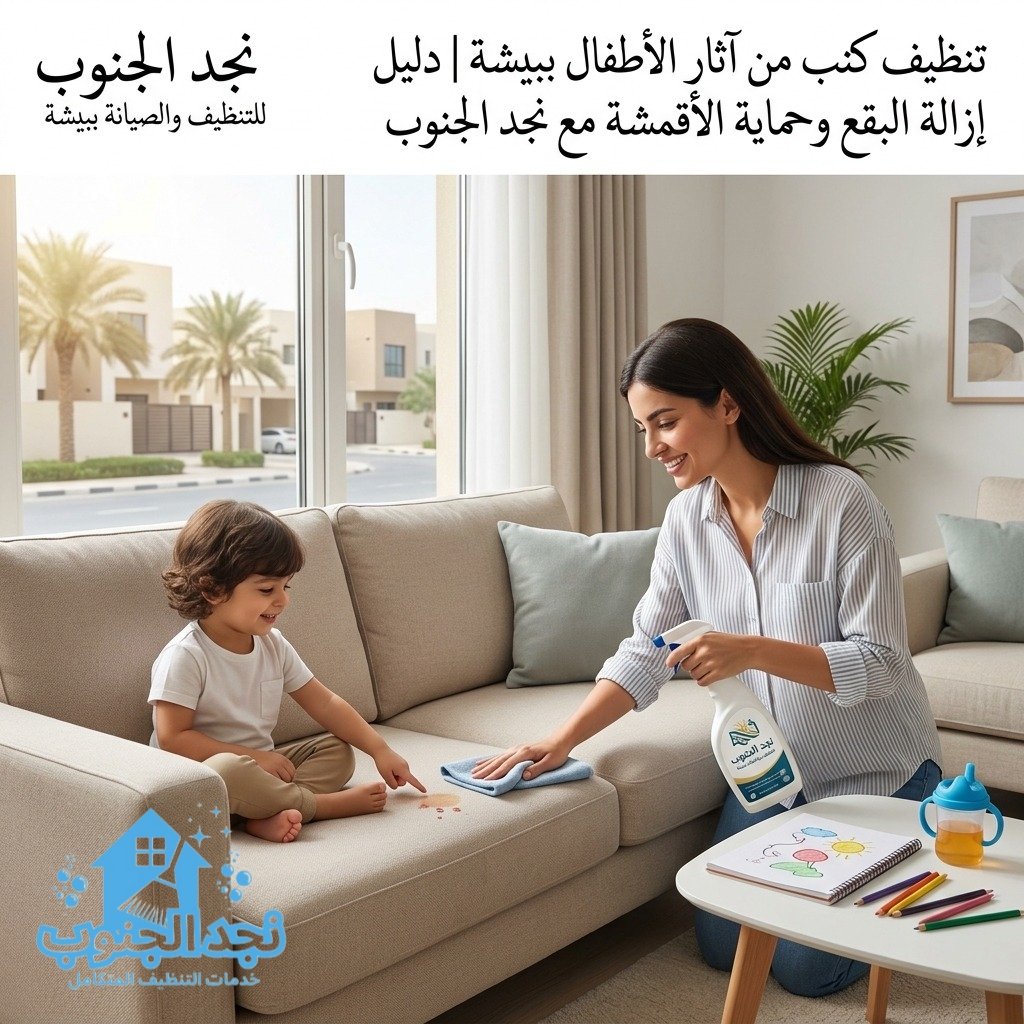 تنظيف كنب من آثار الأطفال ببيشة